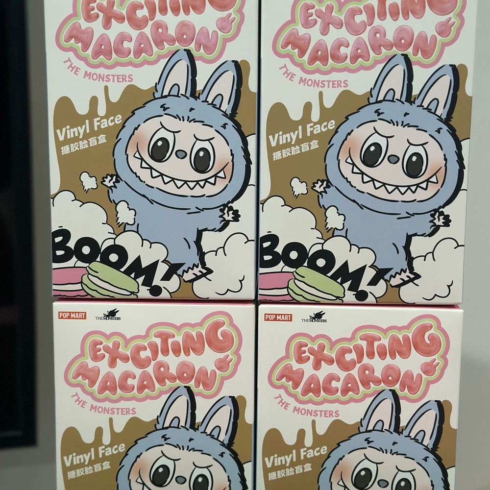AUTHENTIC POP MART THE MONSTER EXCITING MACARON LABUBU VINYL FACE - Picture 2 of 13